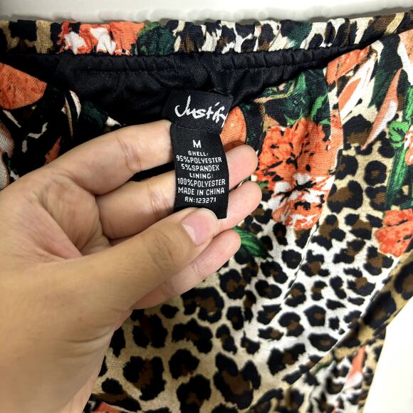 Justify Animal Print Strapless Maxi Dress Sz M - Picture 4 of 10